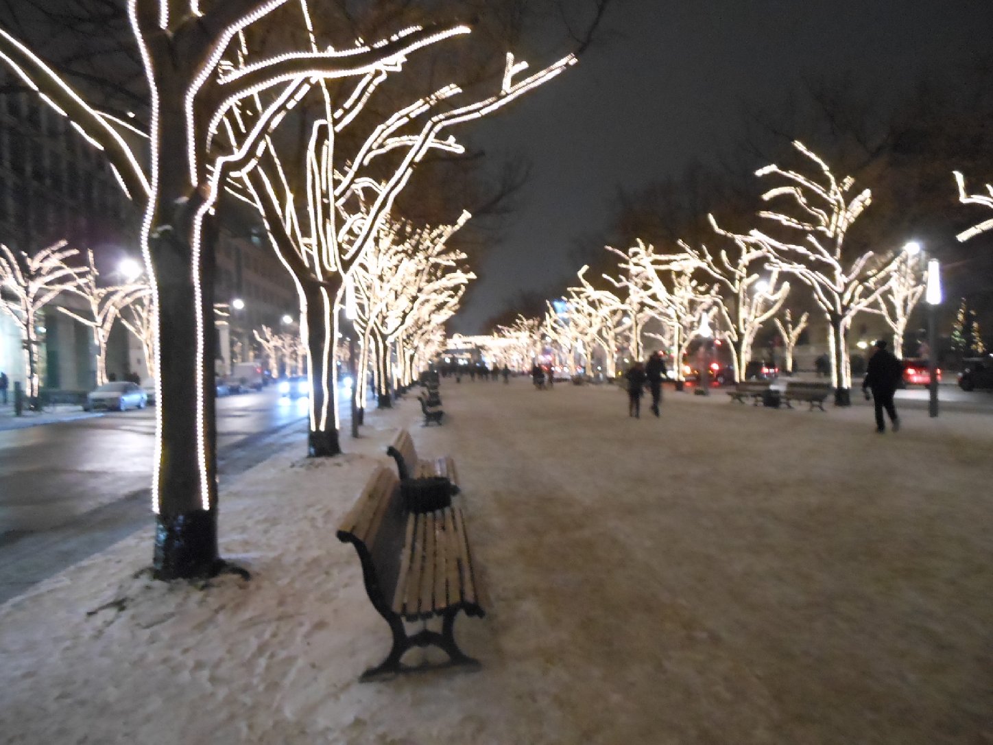 Unter den Linden mit Licht von Vattenfall